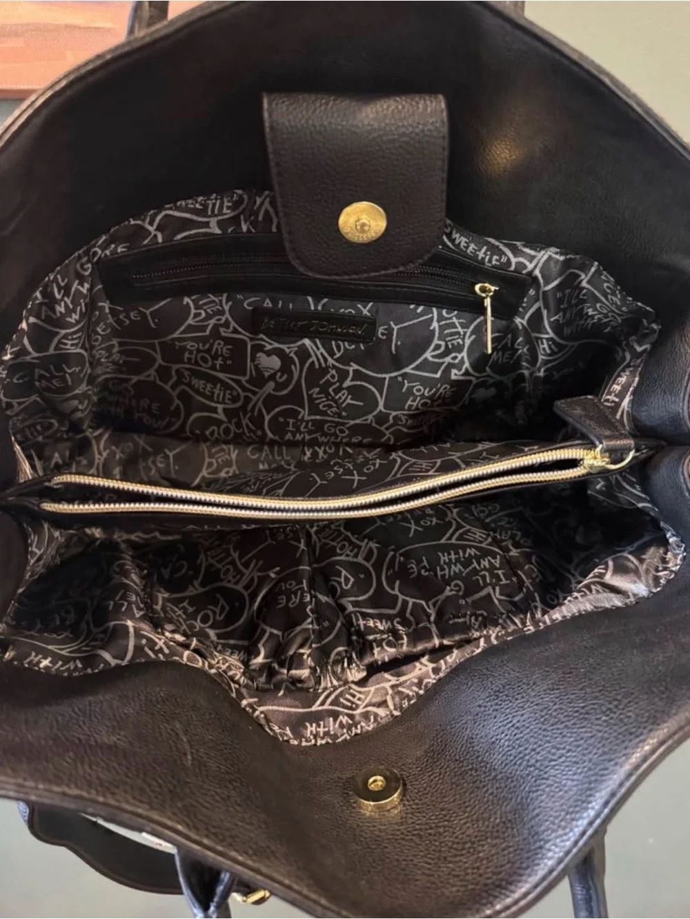 Betsey Johnson Black & White Striped Shoulder Bag